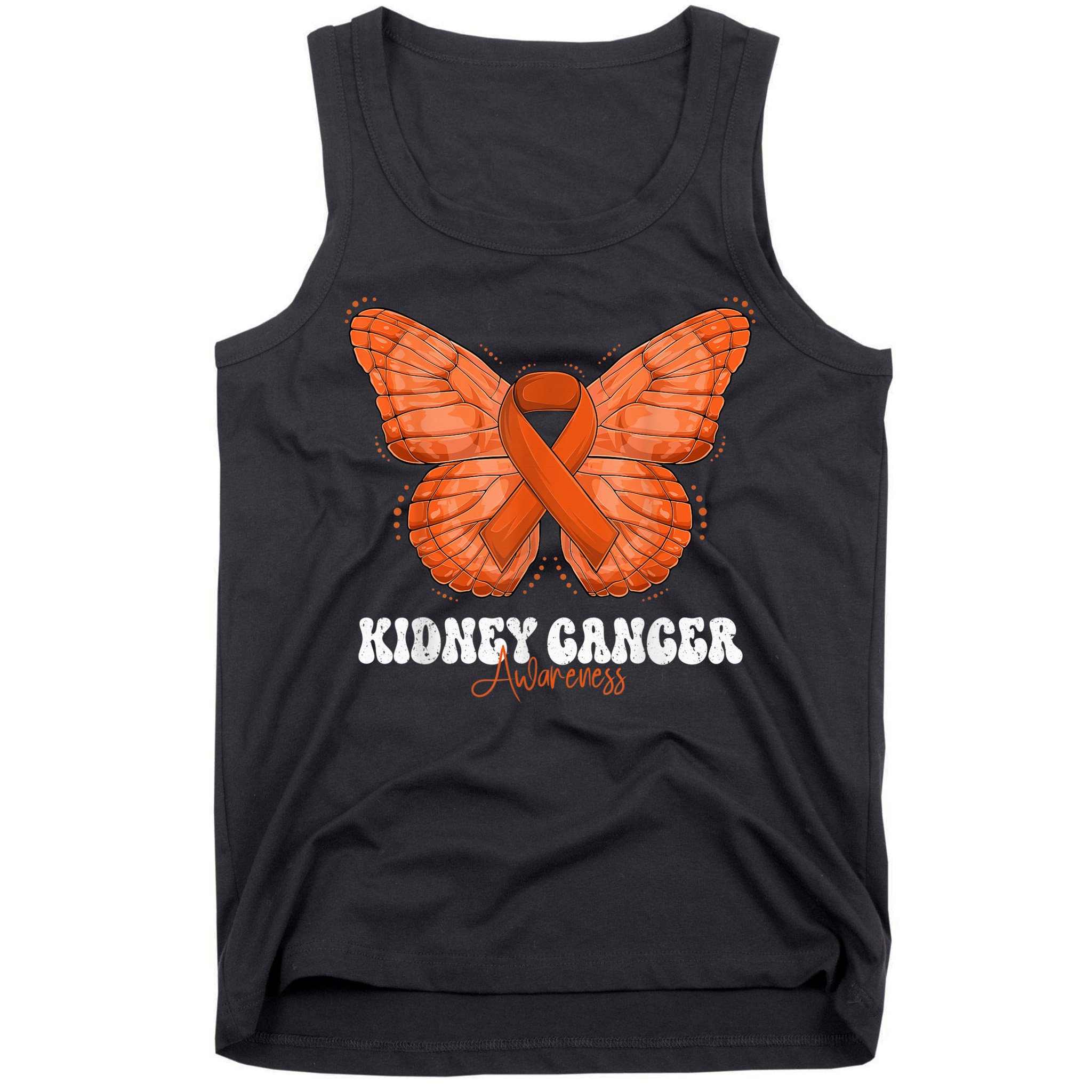 Kidney Cancer Awareness Month Orange Ribbon Butterfly Tank Top
