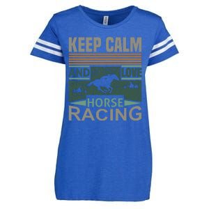 Keep Calm And Love Horse Racing Enza Ladies Jersey Football T-Shirt