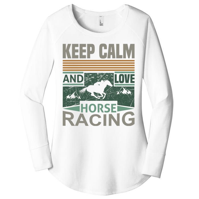 Keep Calm And Love Horse Racing Women's Perfect Tri Tunic Long Sleeve Shirt