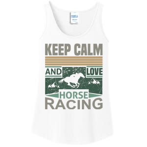 Keep Calm And Love Horse Racing Ladies Essential Tank