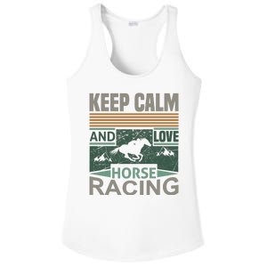 Keep Calm And Love Horse Racing Ladies PosiCharge Competitor Racerback Tank