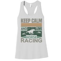 Keep Calm And Love Horse Racing Women's Racerback Tank