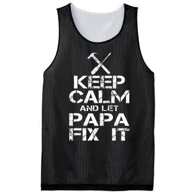 Keep Calm And Let Papa Fix It Mesh Reversible Basketball Jersey Tank