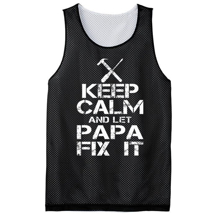 Keep Calm And Let Papa Fix It Mesh Reversible Basketball Jersey Tank