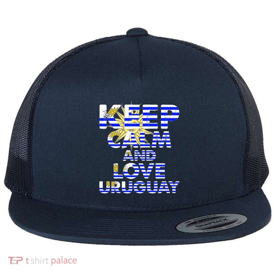 Keep Calm And Love Uruguay Flatbill Hat