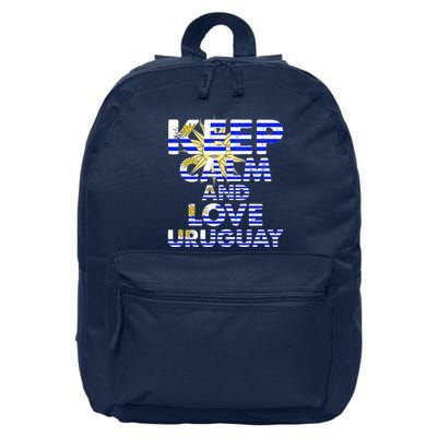 Keep Calm And Love Uruguay 16 in Basic Backpack