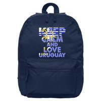 Keep Calm And Love Uruguay 16 in Basic Backpack