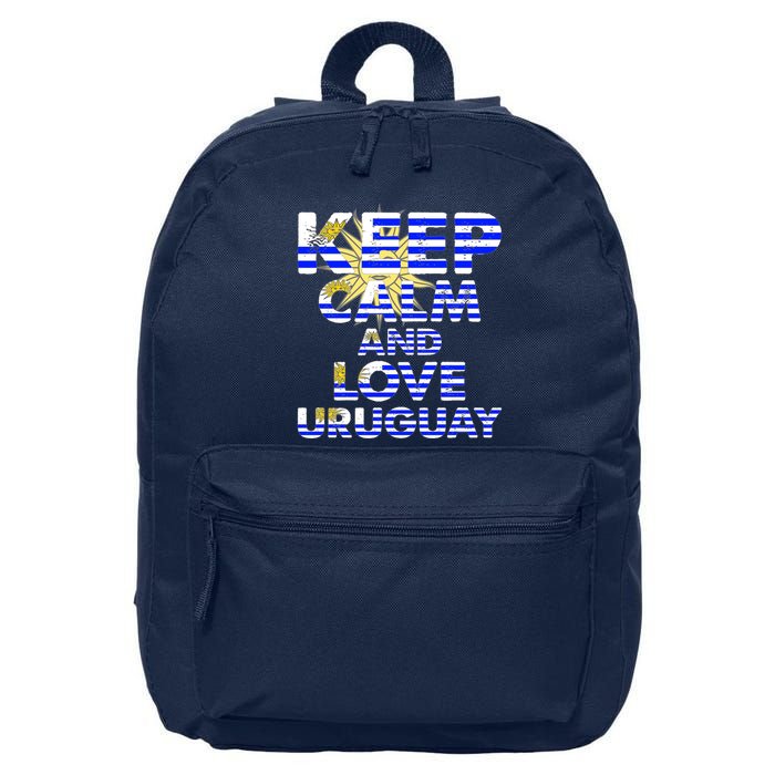 Keep Calm And Love Uruguay 16 in Basic Backpack