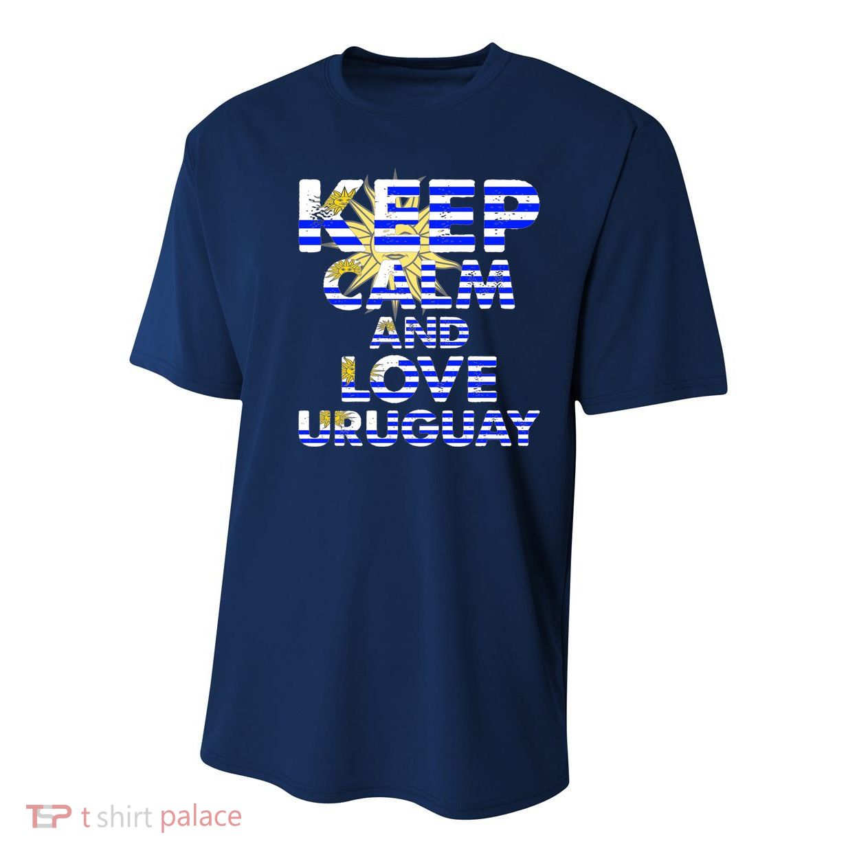 Keep Calm And Love Uruguay Youth Performance Sprint T-Shirt