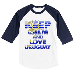 Keep Calm And Love Uruguay Baseball Sleeve Shirt