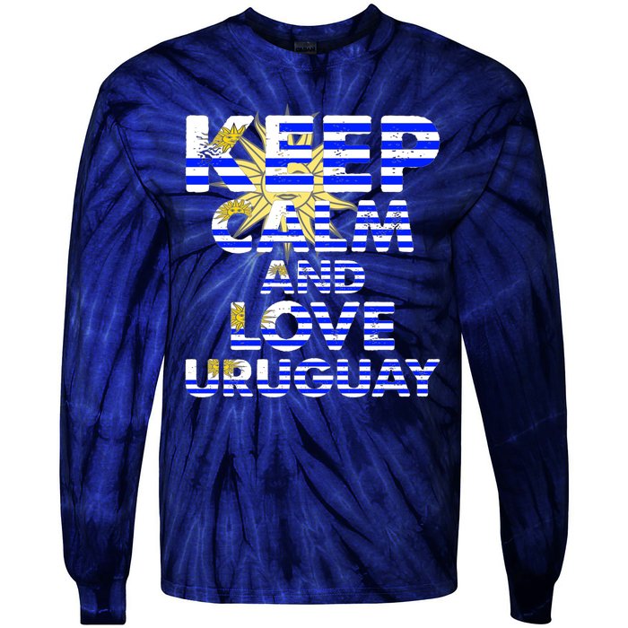 Keep Calm And Love Uruguay Tie-Dye Long Sleeve Shirt