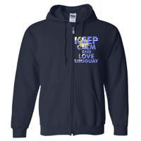 Keep Calm And Love Uruguay Full Zip Hoodie