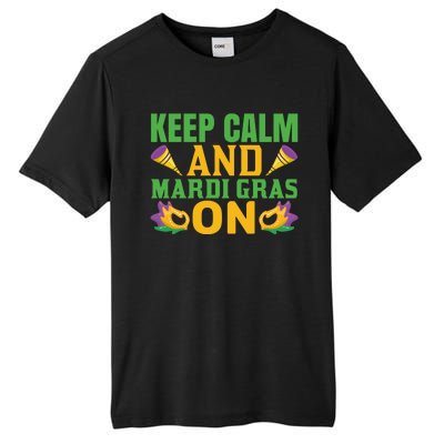 Keep Calm And Mardi Gras On Tall Fusion ChromaSoft Performance T-Shirt