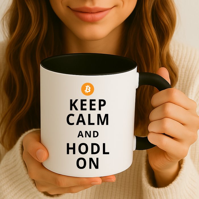 Keep Cam And Hodl On Bitcoin Mug
