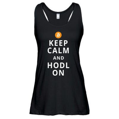 Keep Cam And Hodl On Bitcoin Ladies Essential Flowy Tank