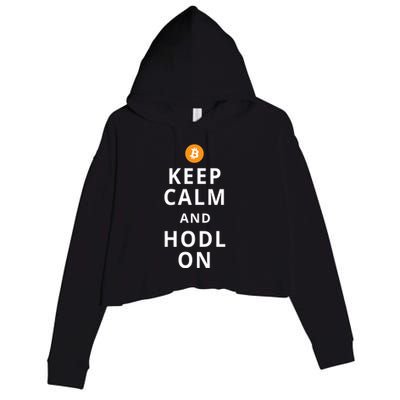 Keep Cam And Hodl On Bitcoin Crop Fleece Hoodie