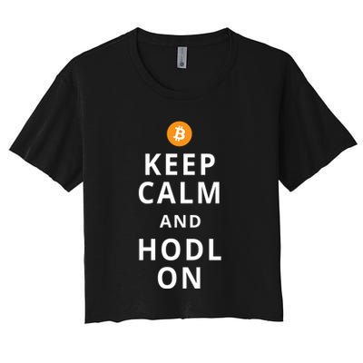 Keep Cam And Hodl On Bitcoin Crop Top