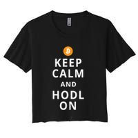 Keep Cam And Hodl On Bitcoin Crop Top