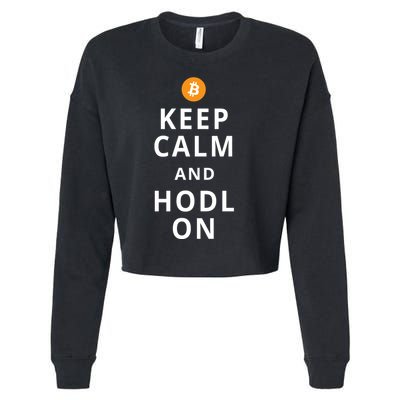 Keep Cam And Hodl On Bitcoin Cropped Pullover Crew