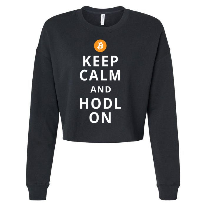 Keep Cam And Hodl On Bitcoin Cropped Pullover Crew