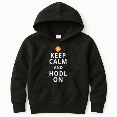 Keep Cam And Hodl On Bitcoin Kids Hoodie