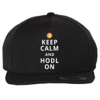 Keep Cam And Hodl On Bitcoin Wool Snapback Cap