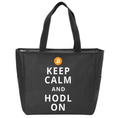 Keep Cam And Hodl On Bitcoin Zip Tote Bag