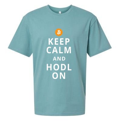 Keep Cam And Hodl On Bitcoin Sueded Cloud Jersey T-Shirt