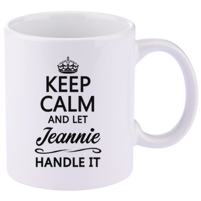 Keep Calm And Let Jeans Handle It Funny Name Gift 11oz C Handle Ceramic Mug