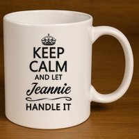 Keep Calm And Let Jeans Handle It Funny Name Gift 11oz C Handle Ceramic Mug