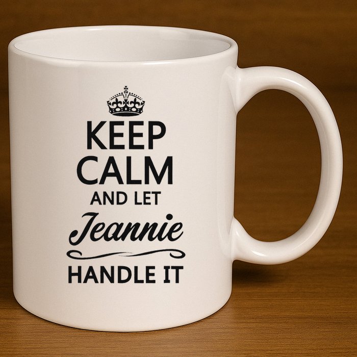 Keep Calm And Let Jeans Handle It Funny Name Gift 11oz C Handle Ceramic Mug