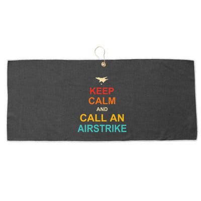 Keep Calm And Call An Airstrike Large Microfiber Waffle Golf Towel