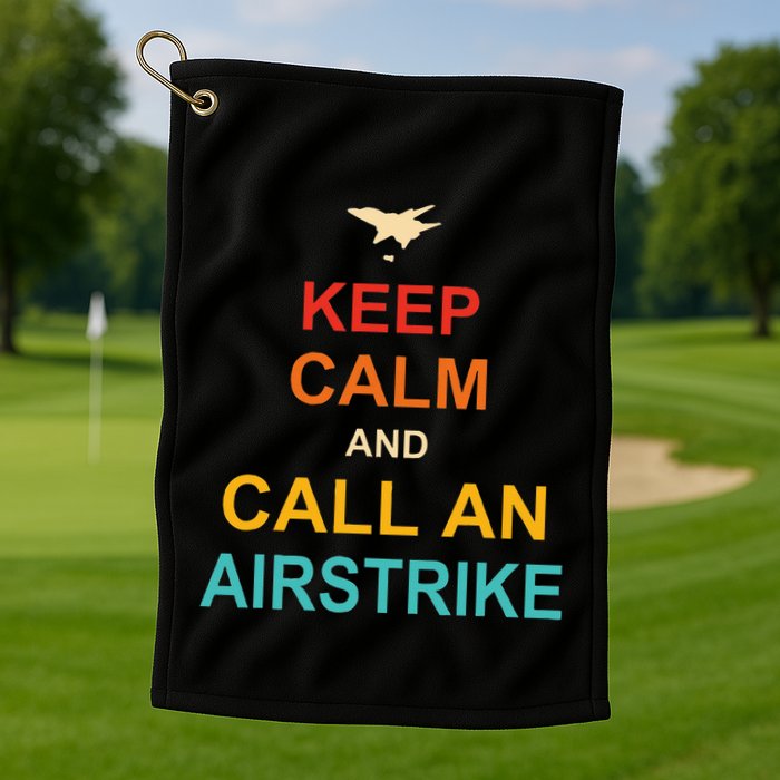 Keep Calm And Call An Airstrike Golf Towel
