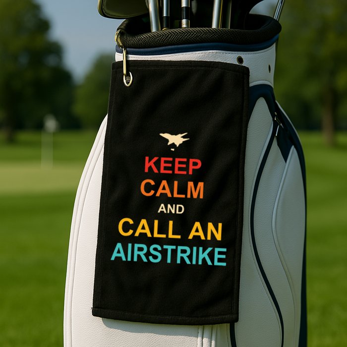 Keep Calm And Call An Airstrike Golf Towel
