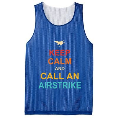 Keep Calm And Call An Airstrike Mesh Reversible Basketball Jersey Tank