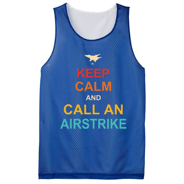 Keep Calm And Call An Airstrike Mesh Reversible Basketball Jersey Tank