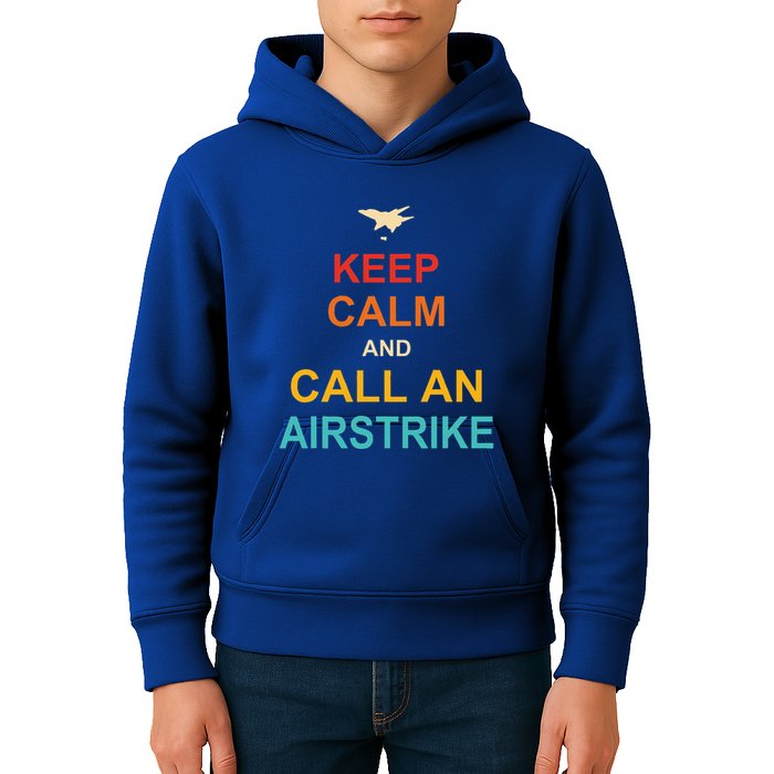 Keep Calm And Call An Airstrike Kids Hoodie