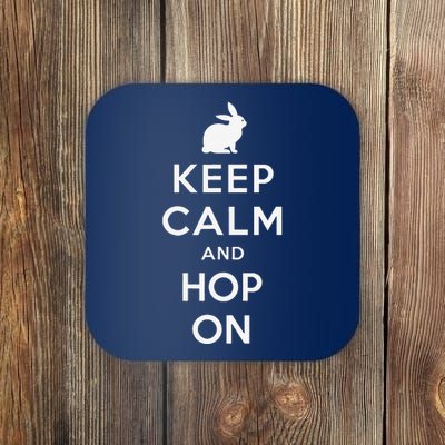 Keep Calm And Hop On Funny Easter Gift Coaster