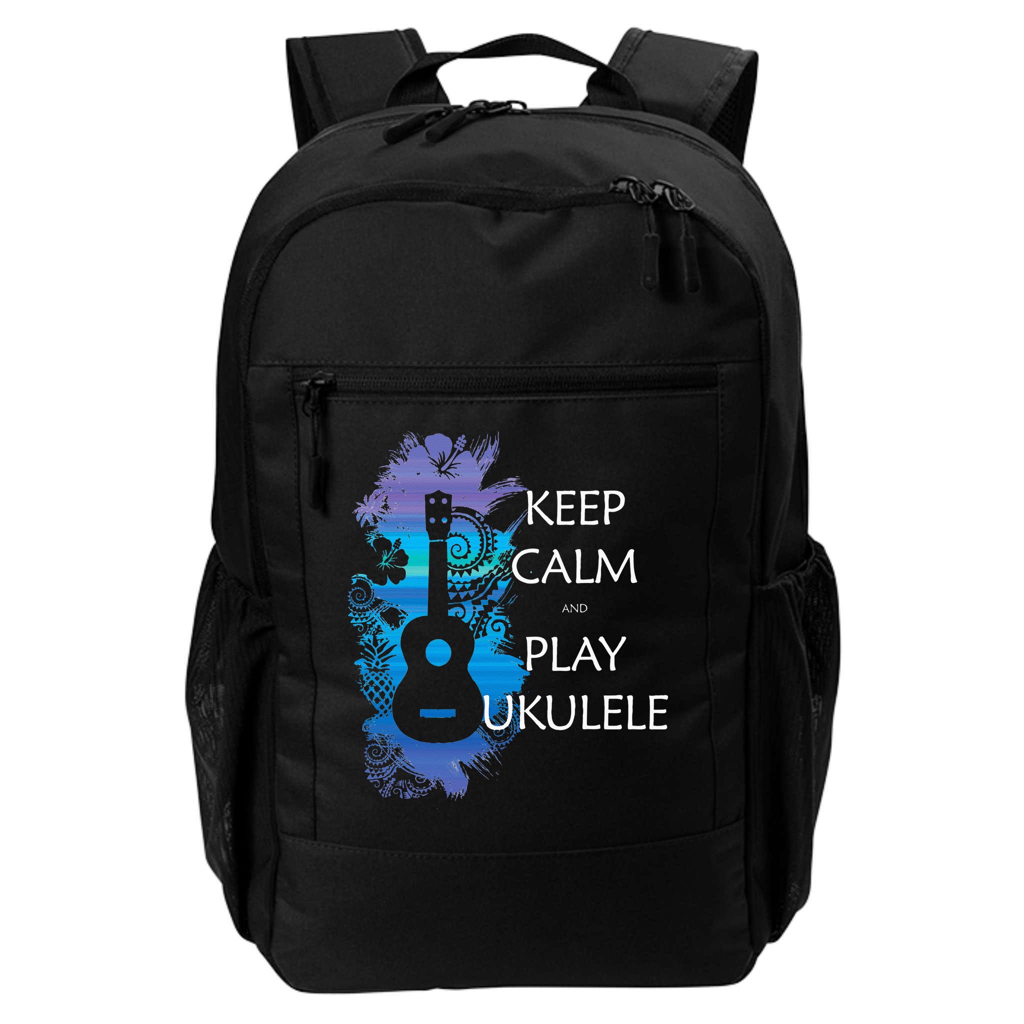 KEEP CALM And PLAY UKULELE Tribal Colorful Backpack