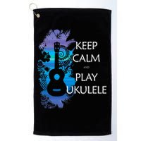 KEEP CALM And PLAY UKULELE Tribal Colorful Golf Towel