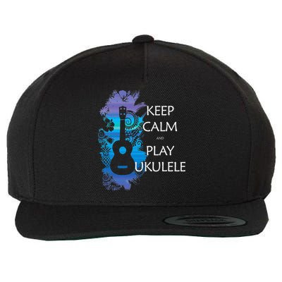 KEEP CALM And PLAY UKULELE Tribal Colorful Wool Snapback Cap