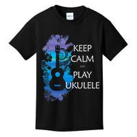 KEEP CALM And PLAY UKULELE Tribal Colorful Kids T-Shirt