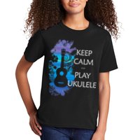 KEEP CALM And PLAY UKULELE Tribal Colorful Kids T-Shirt