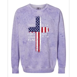 Kneel Cross At The Cross Memorial Day Never Forget Veteran Colorblast Crewneck Sweatshirt