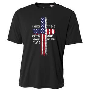 Kneel Cross At The Cross Memorial Day Never Forget Veteran Cooling Performance Crew T-Shirt