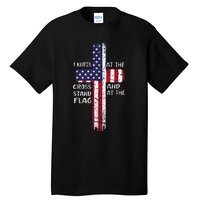 Kneel Cross At The Cross Memorial Day Never Forget Veteran Tall T-Shirt