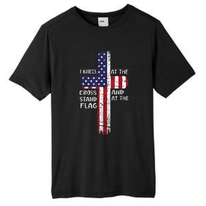 Kneel Cross At The Cross Memorial Day Never Forget Veteran Tall Fusion ChromaSoft Performance T-Shirt