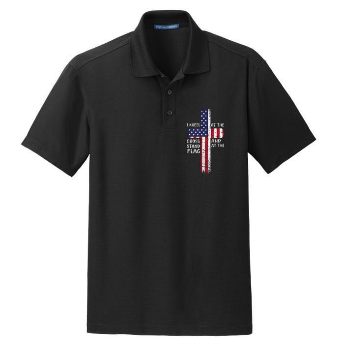 Kneel Cross At The Cross Memorial Day Never Forget Veteran Dry Zone Grid Polo