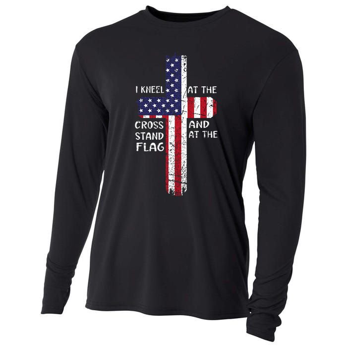 Kneel Cross At The Cross Memorial Day Never Forget Veteran Cooling Performance Long Sleeve Crew