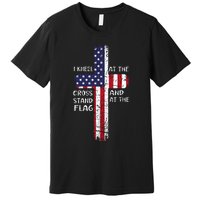 Kneel Cross At The Cross Memorial Day Never Forget Veteran Premium T-Shirt